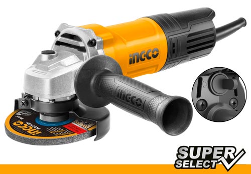 INGCO AG750282 Angle Grinder, 100mm | 750W | 12000 RPM Power Grinder, Electric Metal Grinder with 1pcs Auxiliary Handle