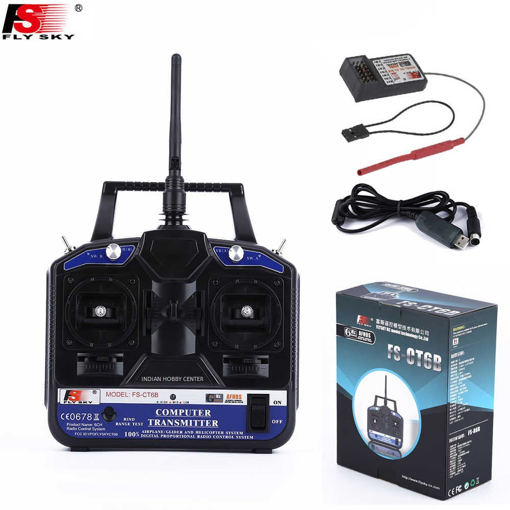 FlySky CT6B 2.4GHz 6CH Transmitter with FS-R6B Receiver – Indian Hobby ...