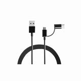 Mi 2-in-1 USB Cable (Micro USB to Type-C) 100Cm for Smartphone and Charging Adapter