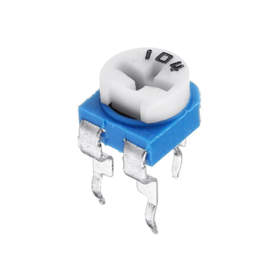 2x 100k Ohm Trimmer Potentiometers - Rotary Adjustment Variable Resistors