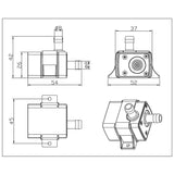 Ultra-Quiet Mini DC12V Micro Brushless Water Oil Pump Waterproof Submersible Fountain Aquarium Circulating 240L/H 5W Lift 3M 0~100℃