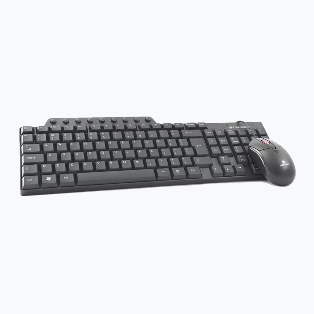 ZEB JUDWAA 555 Combo Mouse and Wired USB Laptop Keyboard Black