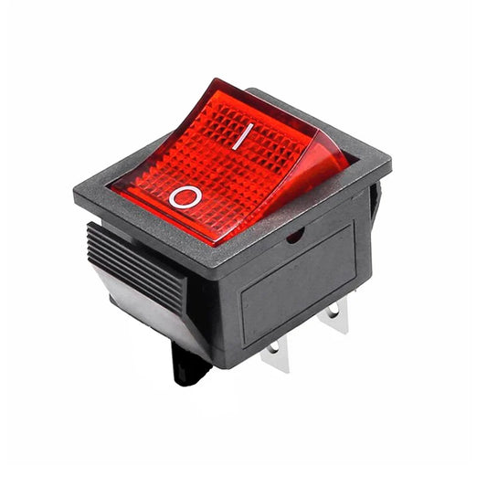 KCD4 Red 250V 15/30A DPST ON-OFF 4 Pin Rocker Switch