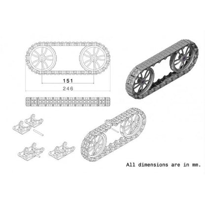 CHAIN TRACK BELT DRIVE MECHANISM for ROBOT
