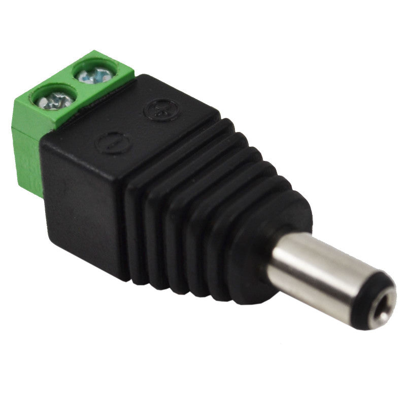 DC Power Jack Male Connector with 2 Pin Screw Terminal PBT