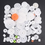 Power Transmission 64pcs Plastic Gears White Shaft Single Double Layer Crown Worm Gears Cog Wheels DIY Combination Parts