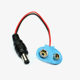 9V Battery Snaper Cap with Male DC Jack Connector