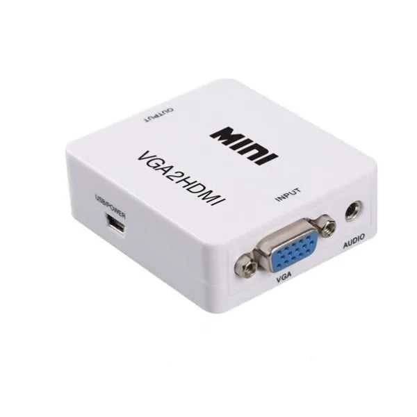 VGA to HDMI, Mini HD 1080P 3.5mm Audio VGA to HDMI HD HDTV Video Converter Box Adapter VGA2HDMI for PC Laptop Dispaly Projector